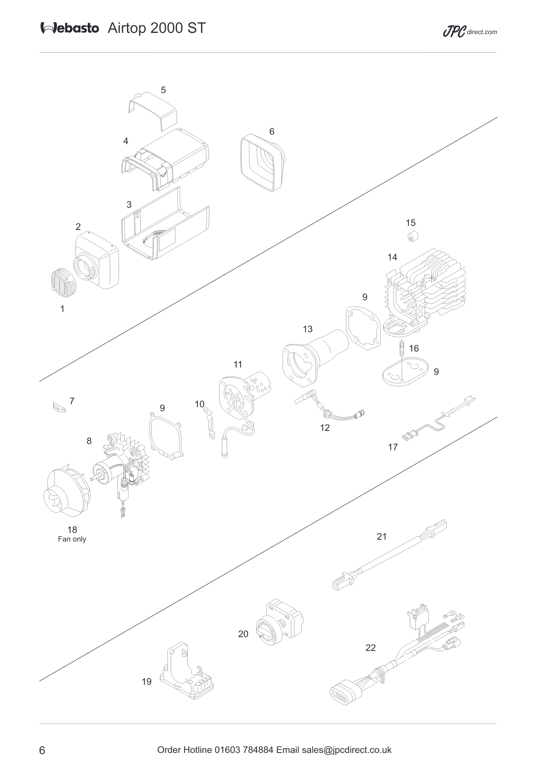 Spare Parts for the Airtop 2000ST Heater