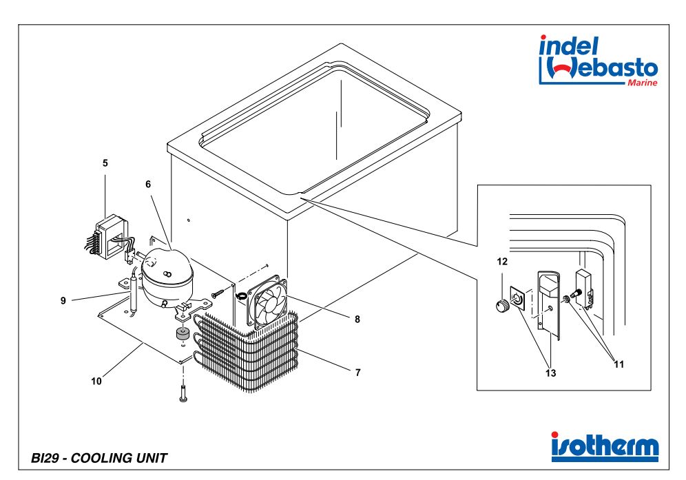 Isotherm Built-In Box 29 Spare Parts