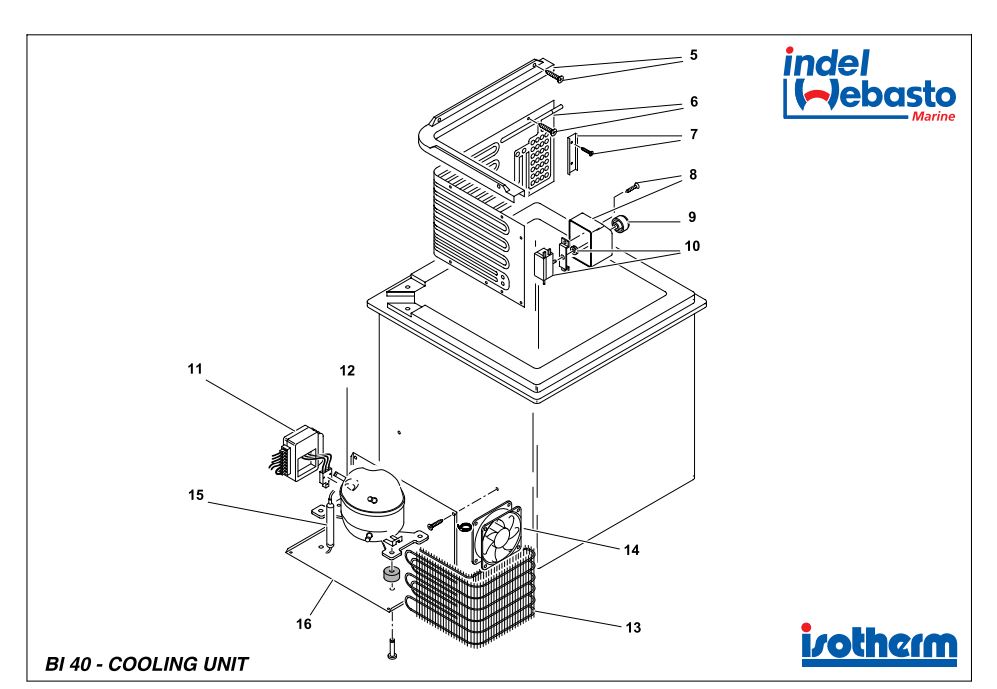 Isotherm Built-In Box 40 Spare Parts