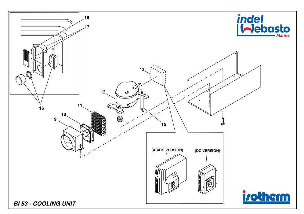 Isotherm Built-In Box 53 Spare Parts