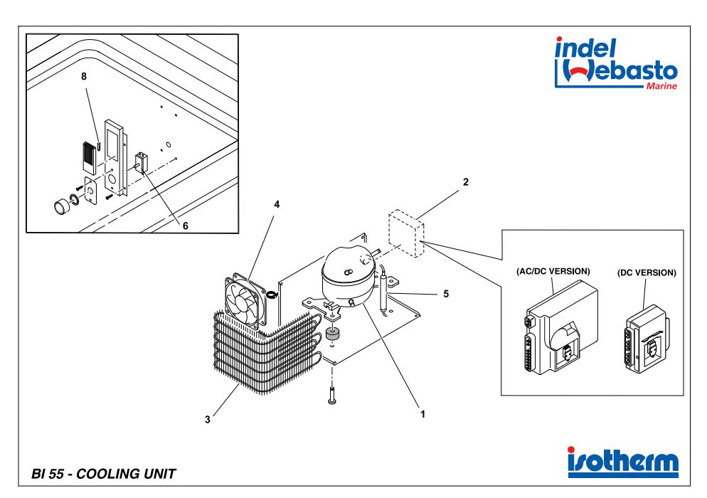 Isotherm Built-In Box 55 Spare Parts
