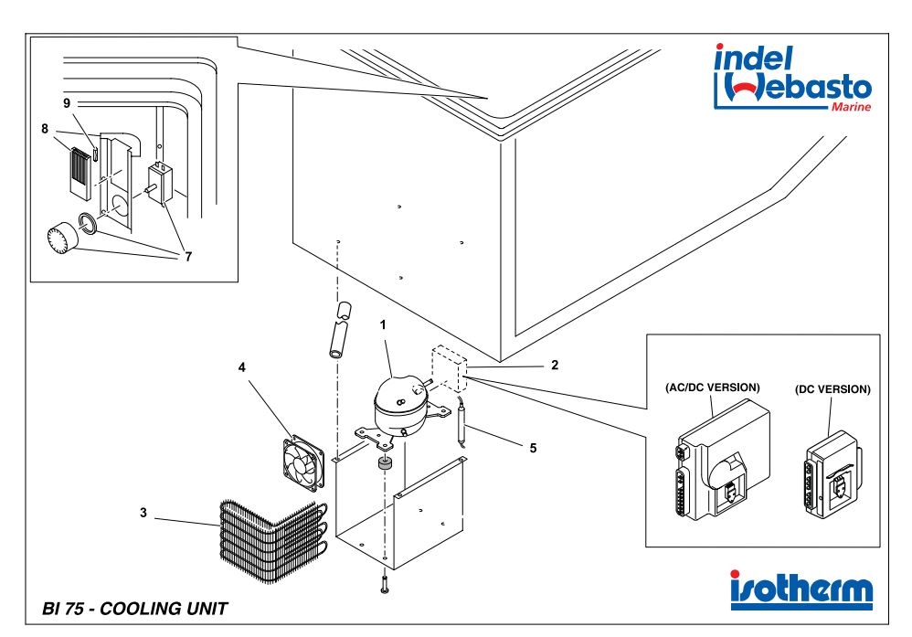 Isotherm Built-In Box 75 Spare Parts