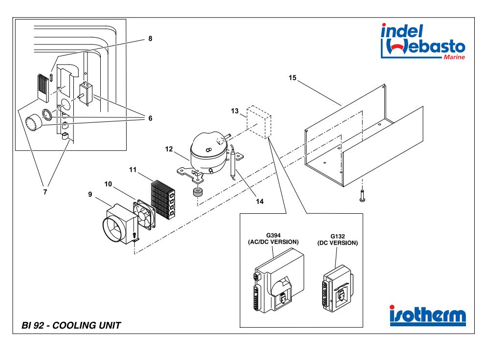 Isotherm Built-In Box 92 Spare Parts
