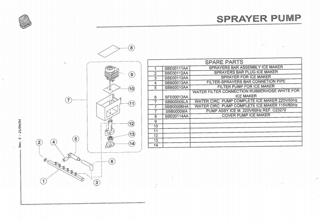 Isotherm Clear Ice Inox Icemaker Spare Parts