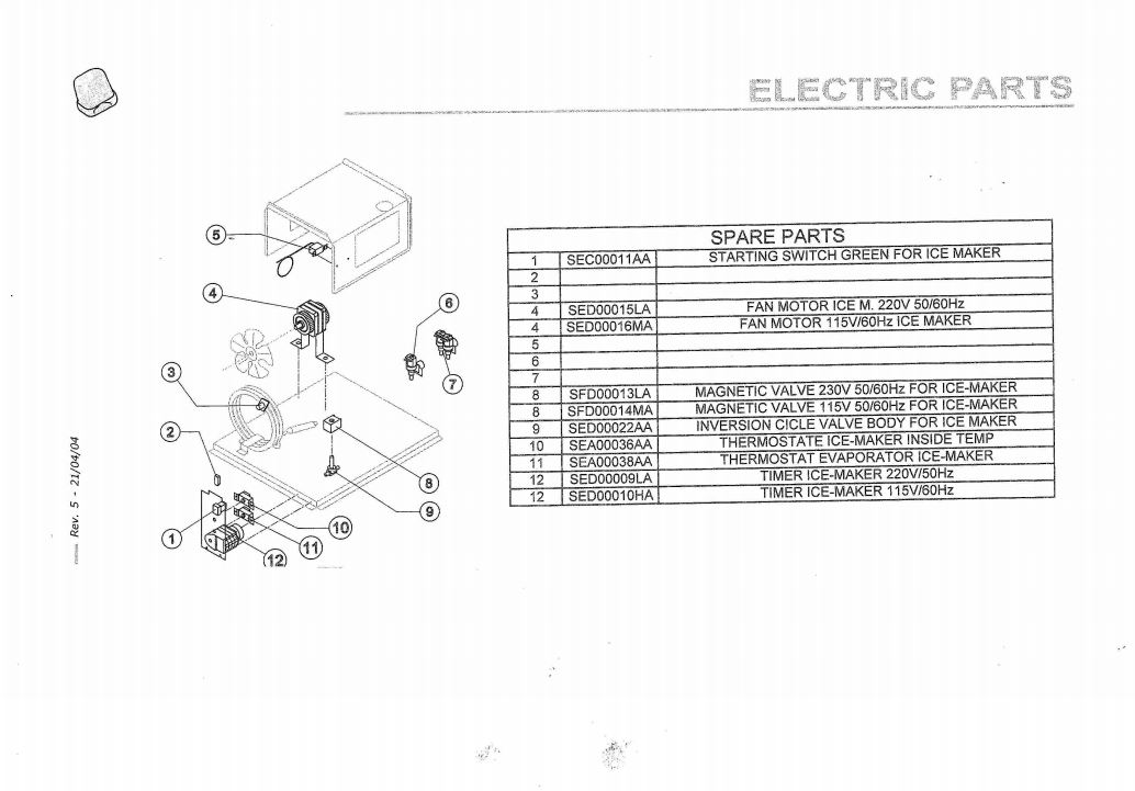 Isotherm Clear Ice Inox Icemaker Spare Parts