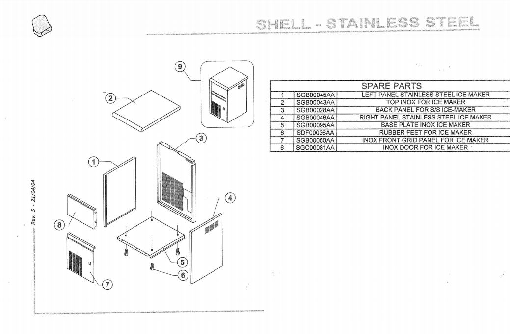 Isotherm Clear Ice Inox Icemaker Spare Parts