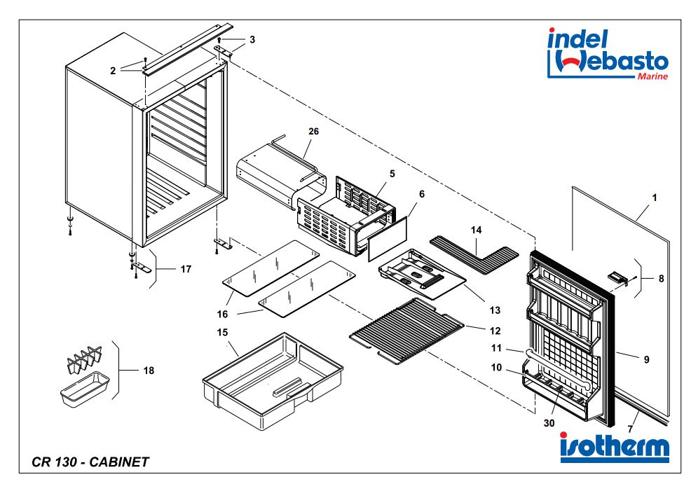 Isotherm Cruise 130 C Fridge Spare Parts