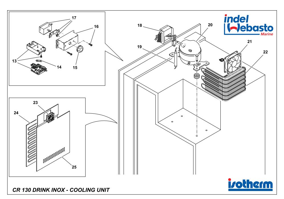 Isotherm Cruise 130 Drink Inox Fridge Spare Parts