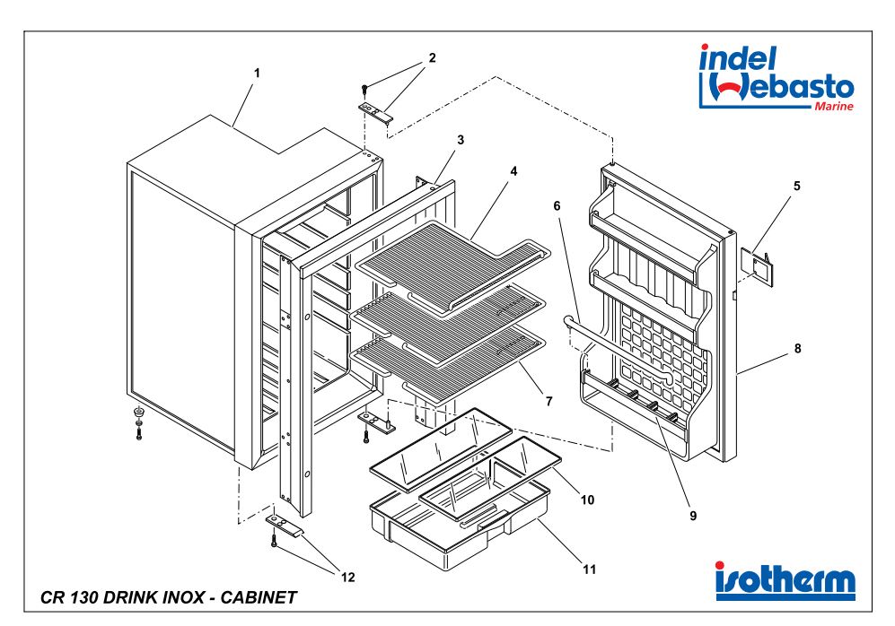 Isotherm Cruise 130 Drink Inox Fridge Spare Parts