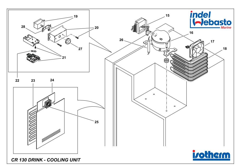 Isotherm Cruise 130 Drink Fridge Spare Parts