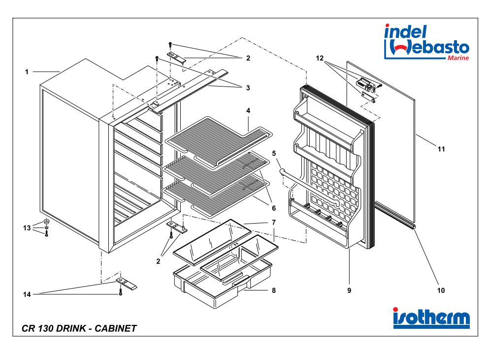 Isotherm Cruise 130 Drink Fridge Spare Parts