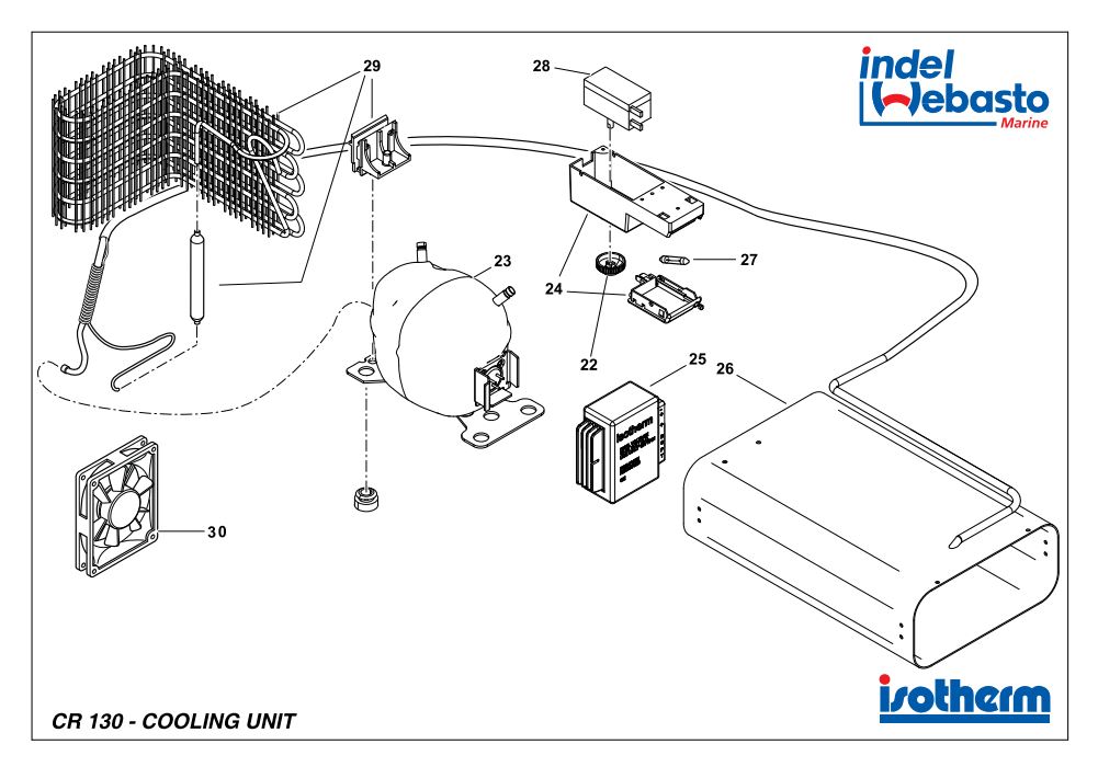 Isotherm Cruise 130 Elegance Fridge Spare Parts