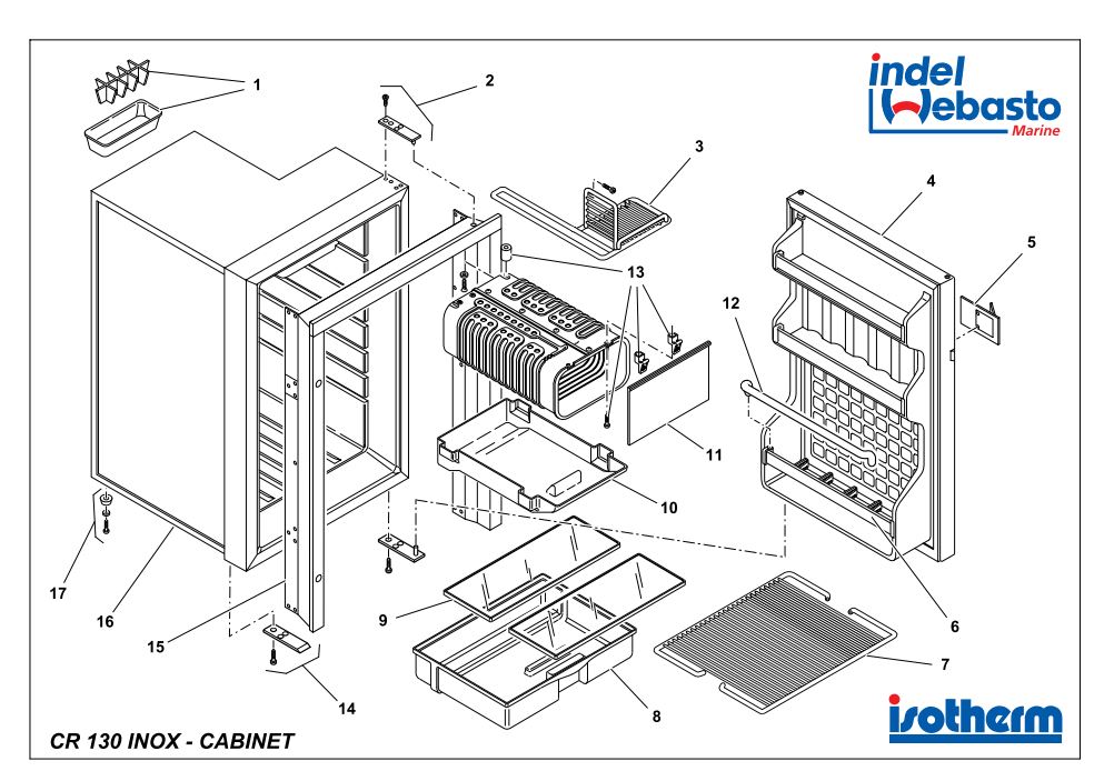 Isotherm Cruise 130 Inox Fridge Spare Parts