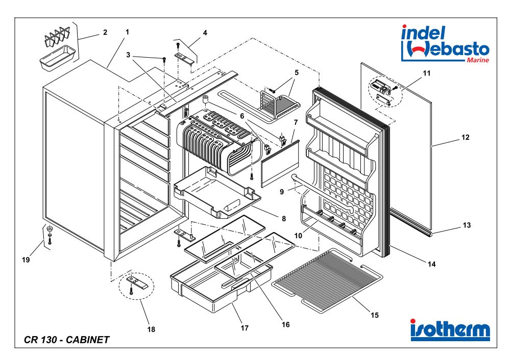 Isotherm Cruise 130 Fridge Spare Parts
