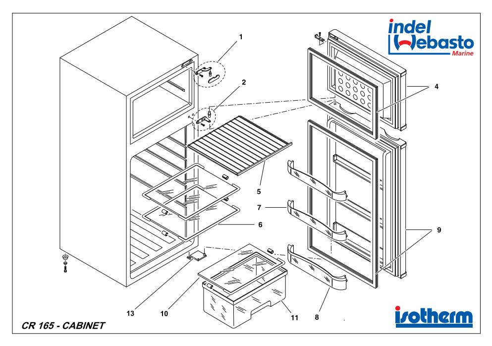 Isotherm Cruise 165 Silver Line Fridge Spare Parts