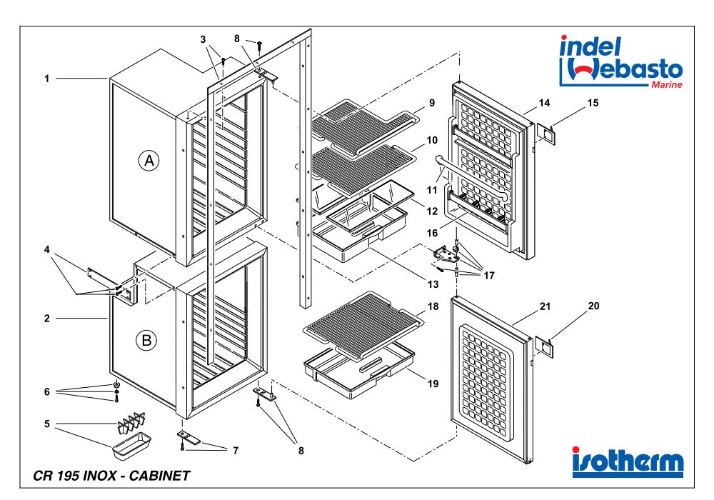 Isotherm Cruise 195 Inox Fridge Spare Parts