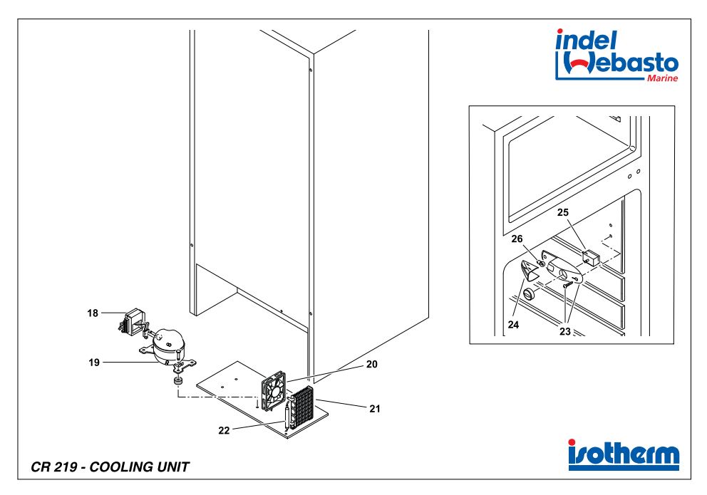Isotherm Cruise 219 Silver Line Fridge Spare Parts