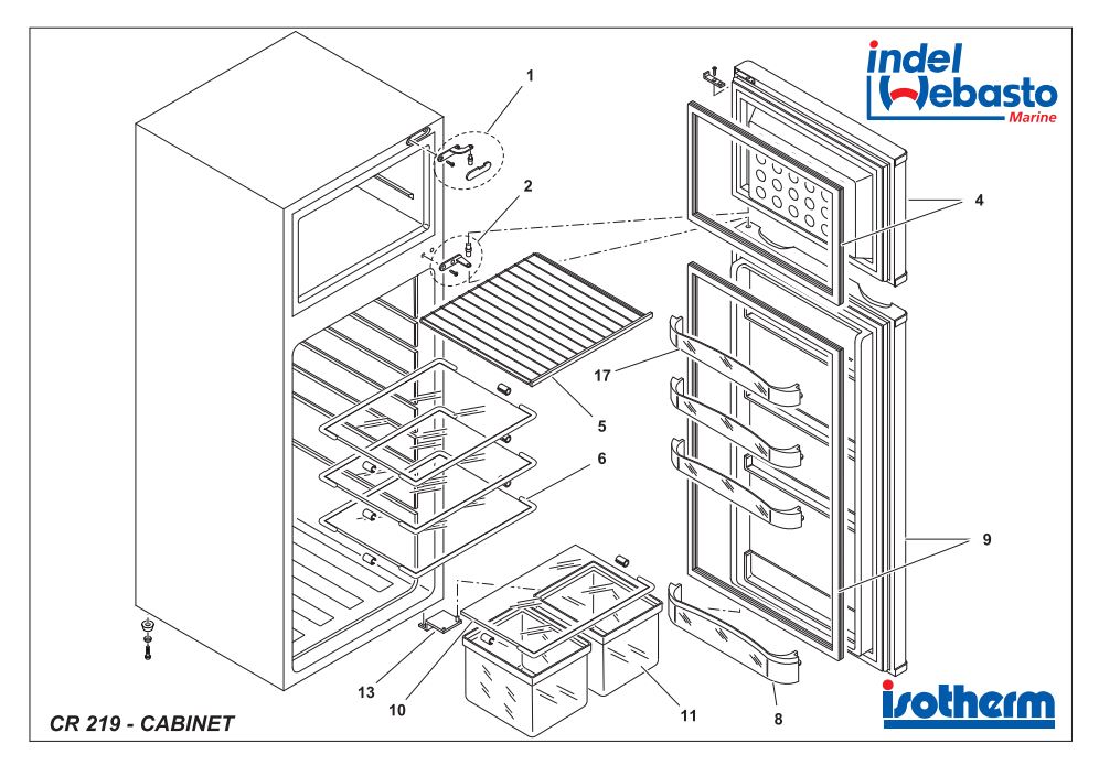 Isotherm Cruise 219 Silver Line Fridge Spare Parts