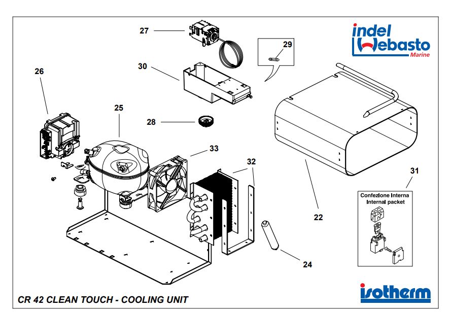 Isotherm Cruise 42 Clean Touch Fridge Spare Parts