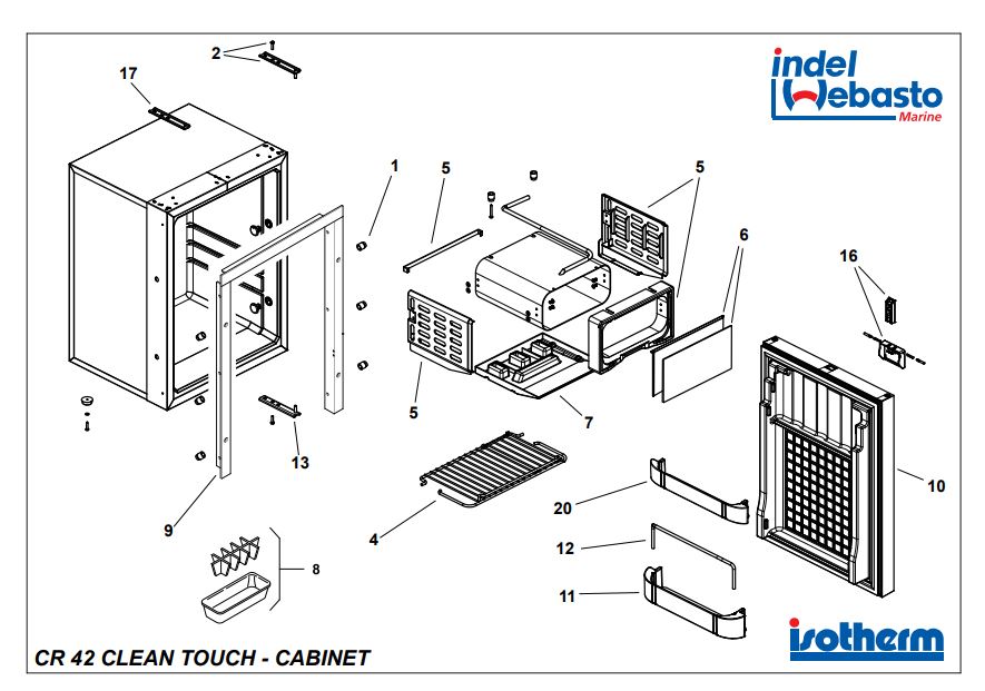 Isotherm Cruise 42 Clean Touch Fridge Spare Parts