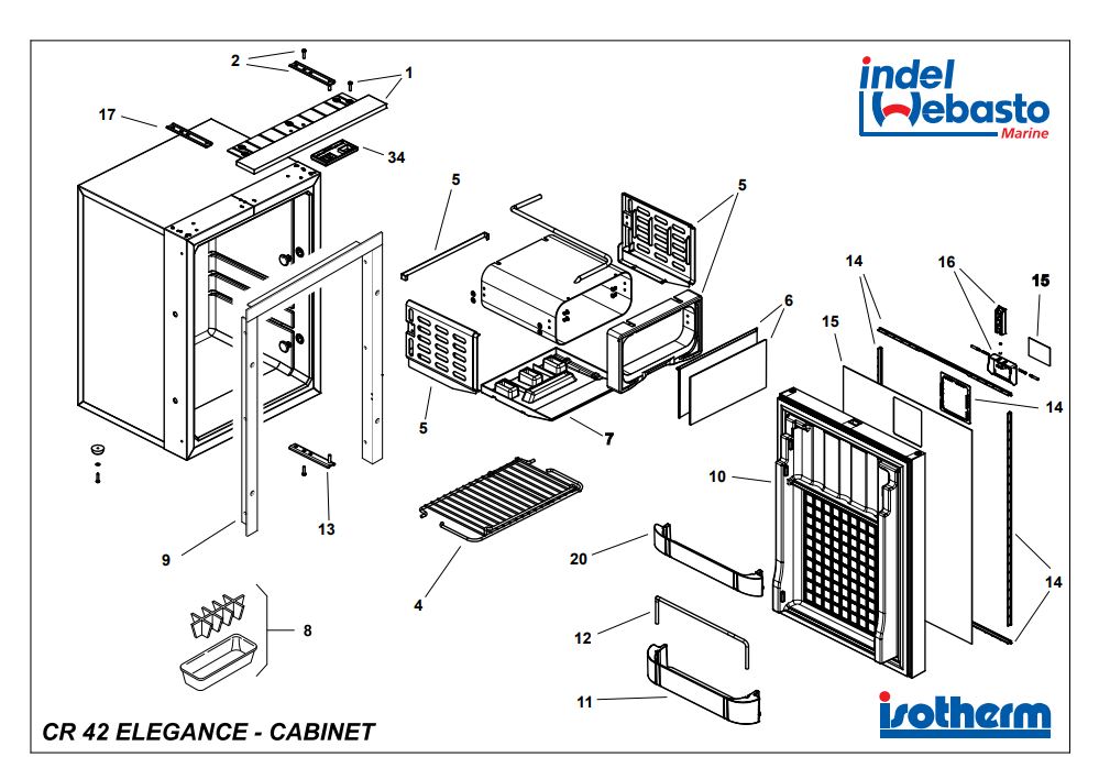 Isotherm Cruise 42 Elegance Fridge Spare Parts