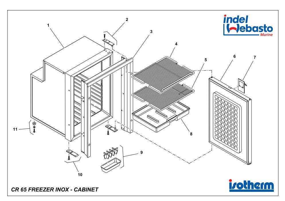 Isotherm Cruise 65 Freezer Inox Spare Parts