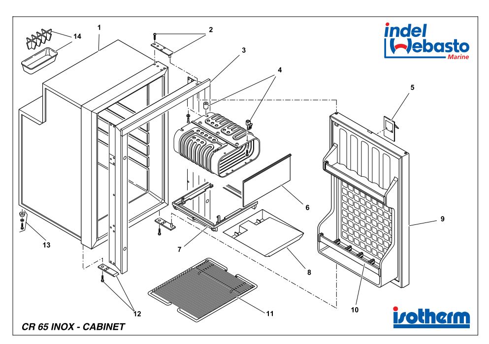 Isotherm Cruise 65 Inox Fridge Spare Parts