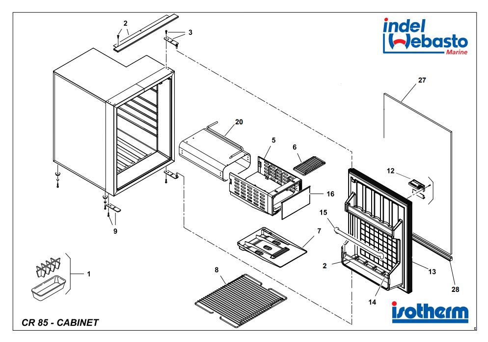 Isotherm Cruise 85 C Fridge Spare Parts