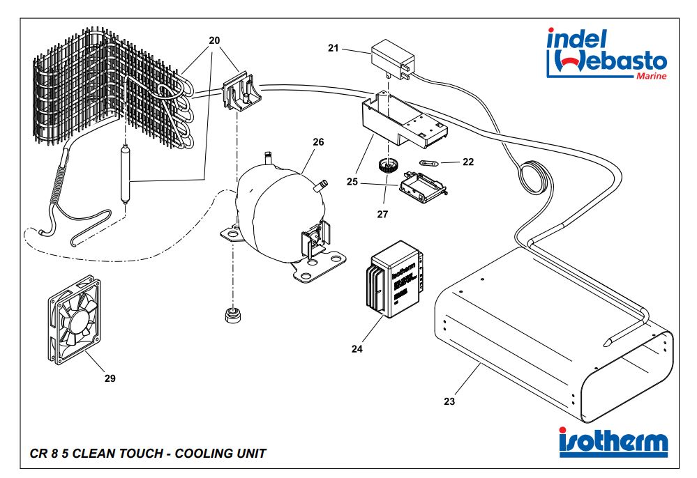 Isotherm Cruise 85 Clean Touch Fridge Spare Parts