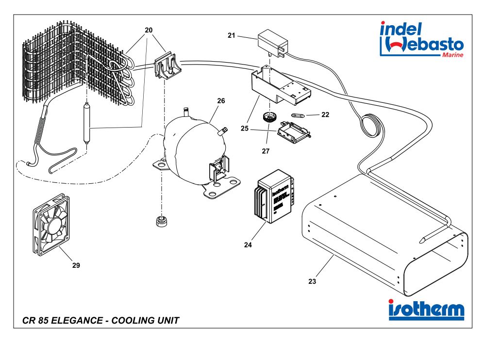 Isotherm Cruise 85 Elegance Fridge Spare Parts