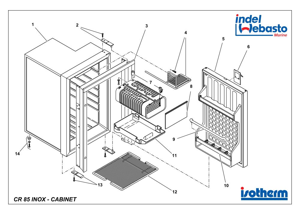 Isotherm Cruise 85 Inox Fridge Spare Parts