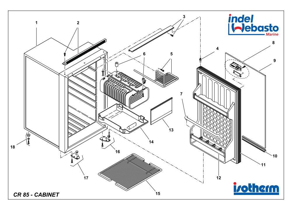 Isotherm Cruise 85 Fridge Spare Parts