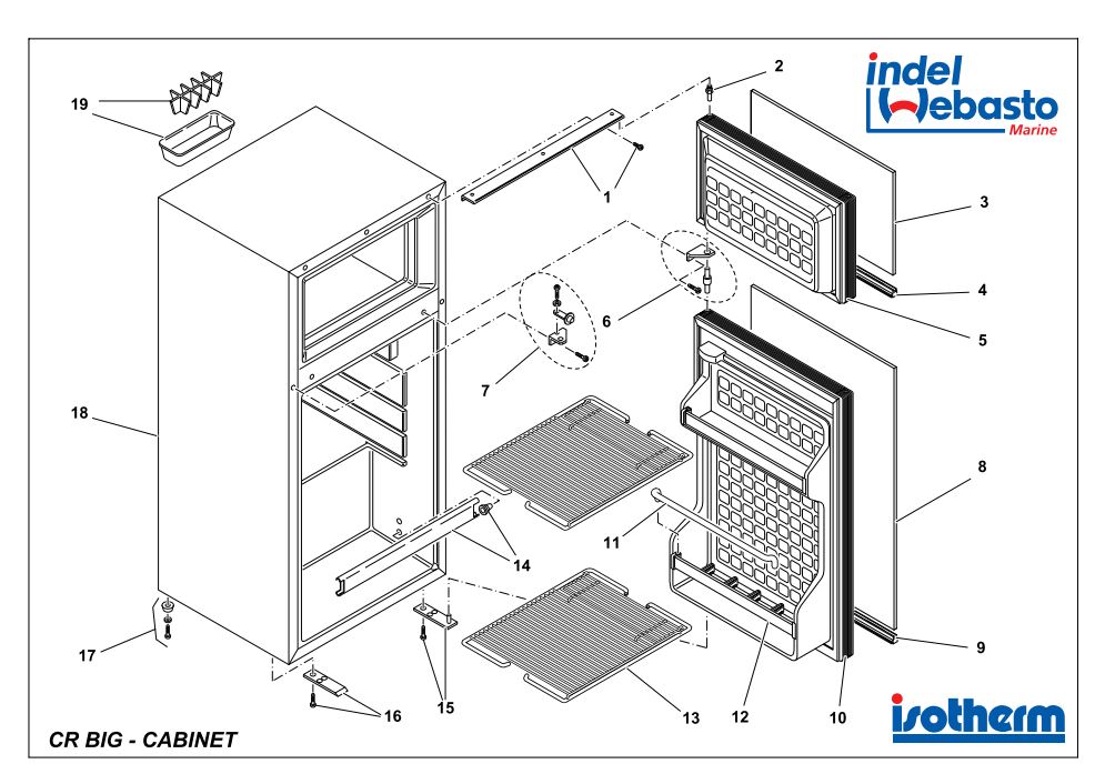Isotherm Cruise 90 Big Fridge Spare Parts