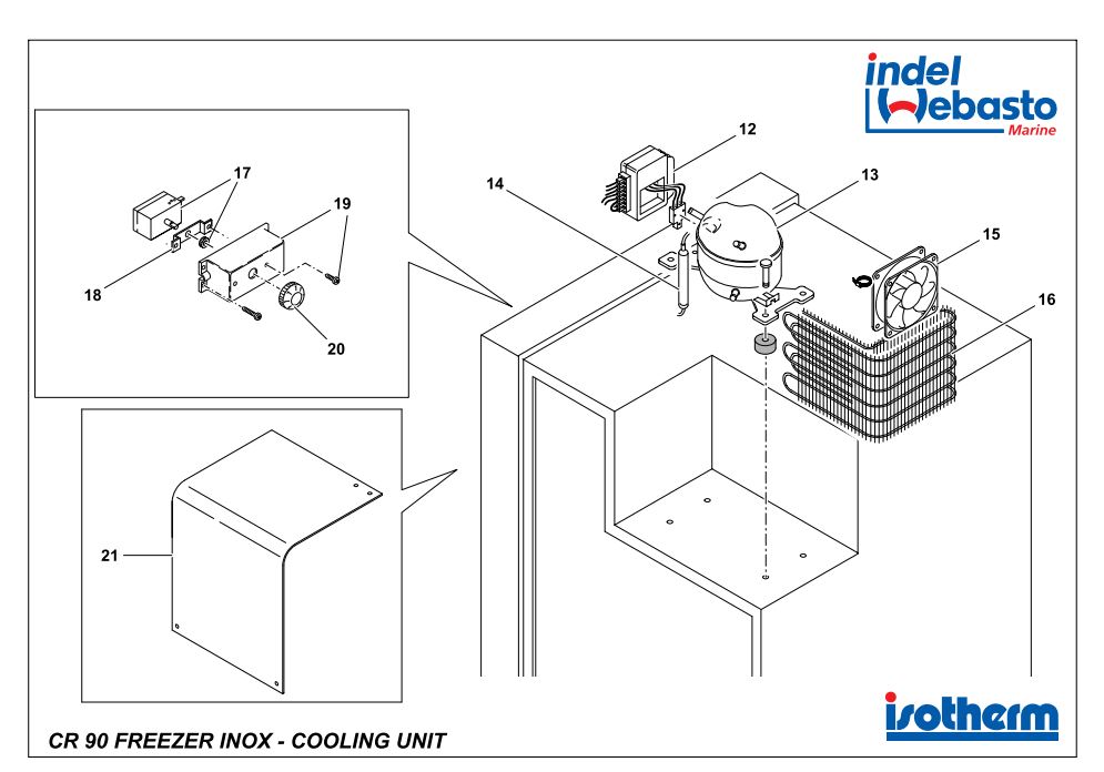 Isotherm Cruise 90 Freezer Inox Spare Parts