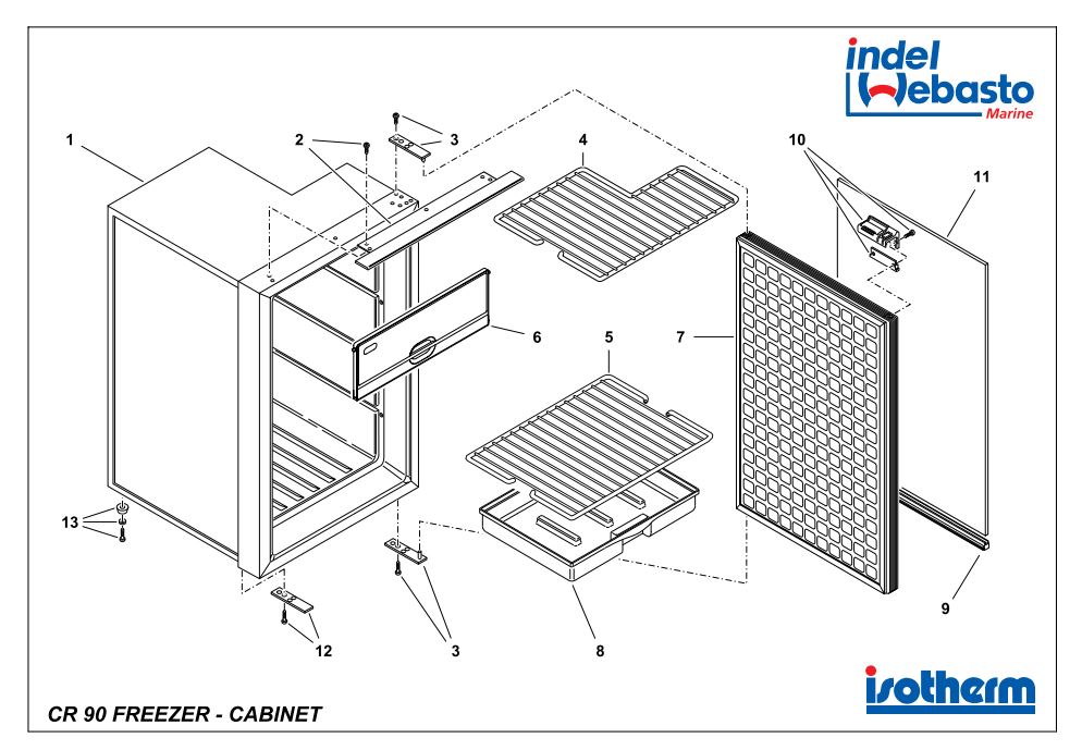 Isotherm Cruise 90 Freezer Spare Parts