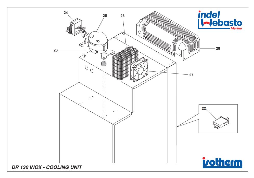 Isotherm Drawer 130 Inox Fridge Spare Parts