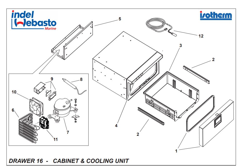 Isotherm Drawer 16 Fridge Spare Parts