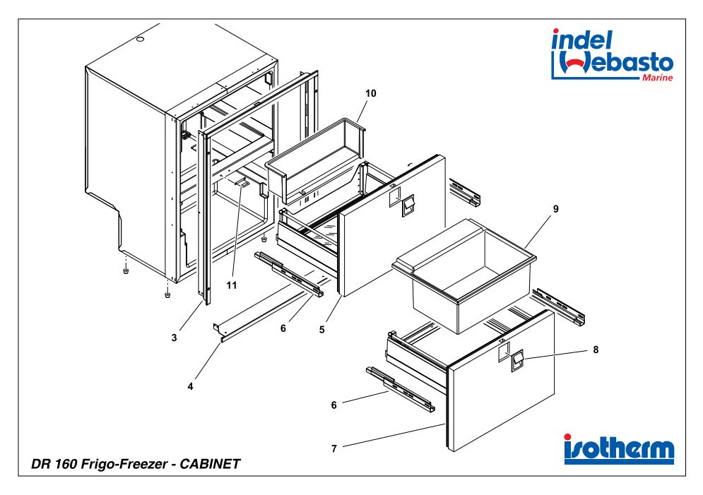 Isotherm Drawer 160 Inox Fridge Freezer Spare Parts
