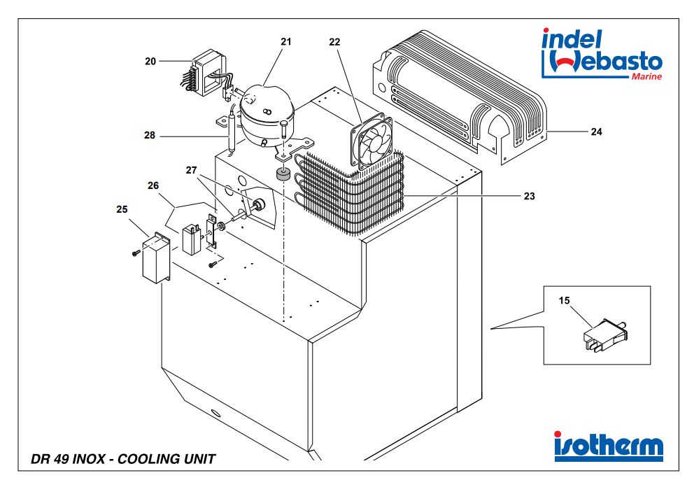 Isotherm Drawer 49 Inox Fridge Spare Parts