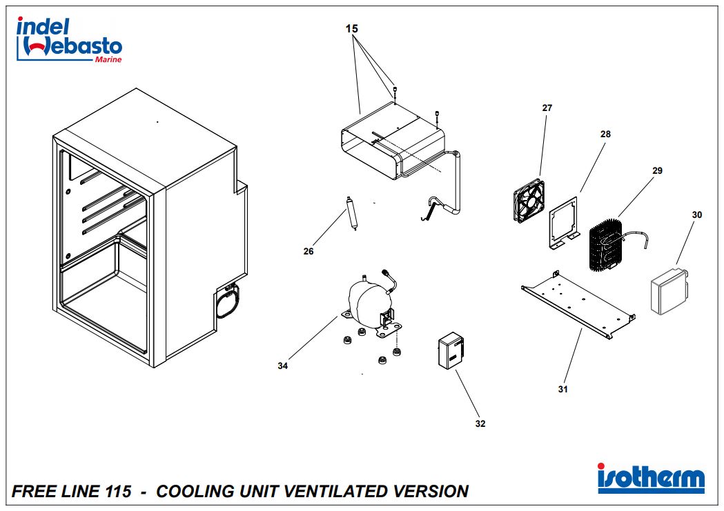 Isotherm Free Line 115 Elegance Fridge Spare Parts