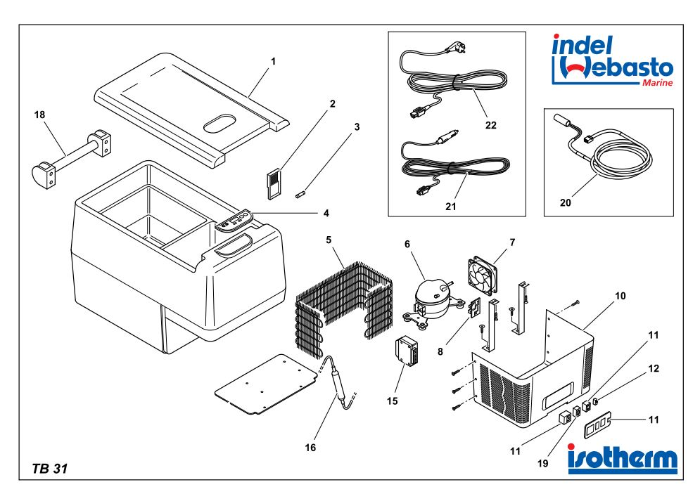 Isotherm Travel Box 31 Spare Parts
