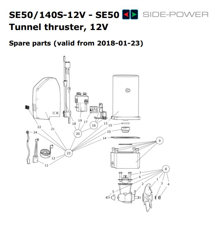 Spare Parts for the Side-Power SE50 Thruster