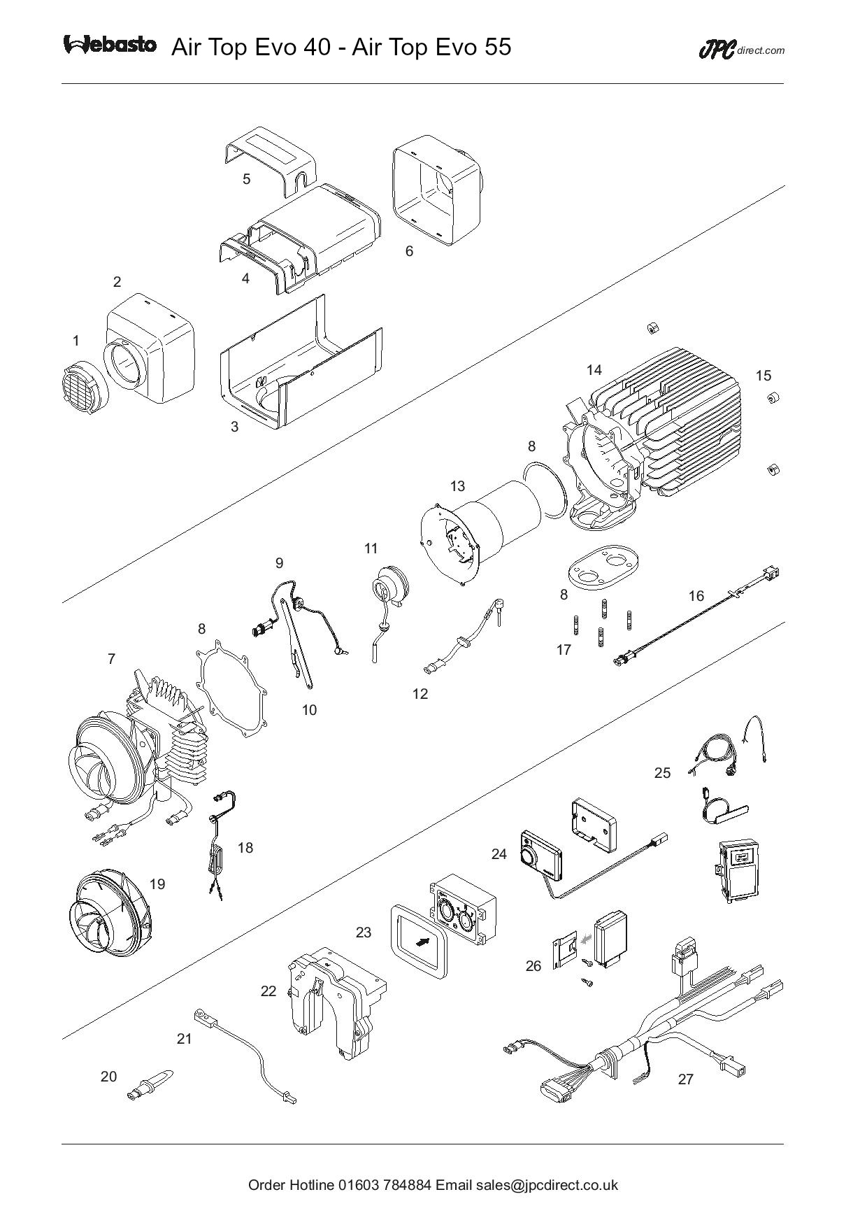 Air Top Evo 40-55 Spare Parts Diagram