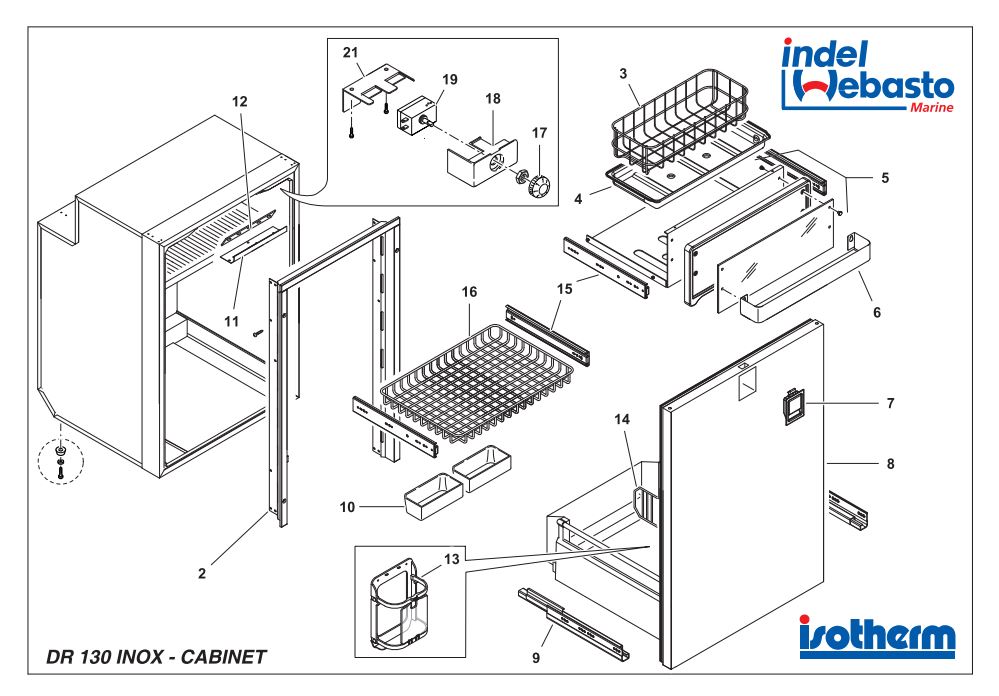 Isotherm Drawer 130 Inox Spare Parts