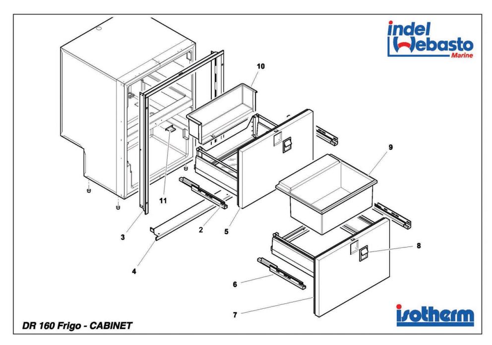 Isotherm Drawer 160 Inox Fridge Spare Parts