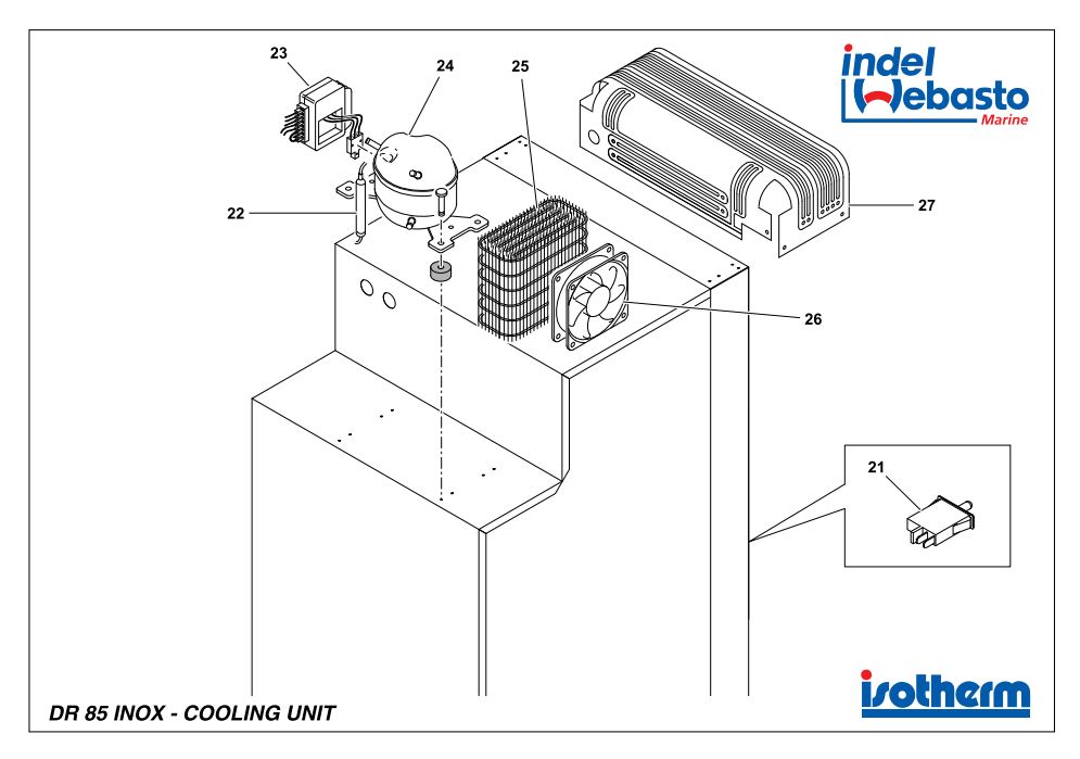 Isotherm Drawer 85 Inox Spare Parts 2