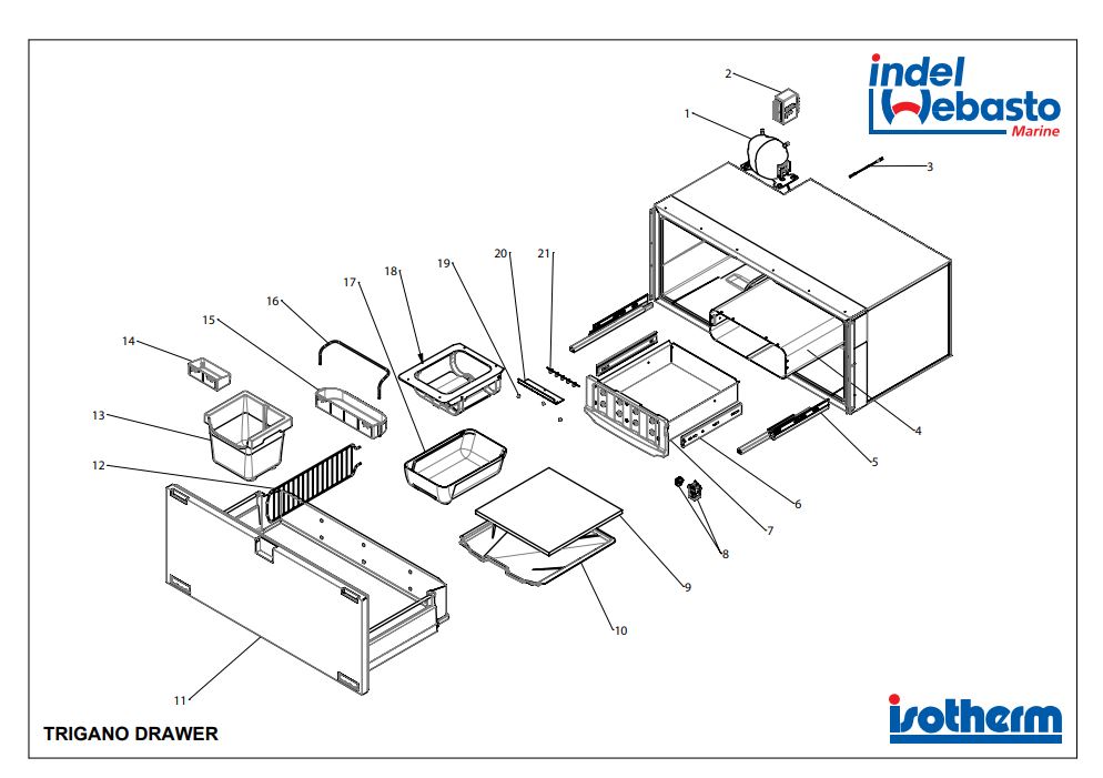 Isotherm Drawer XL 150 Spare Parts