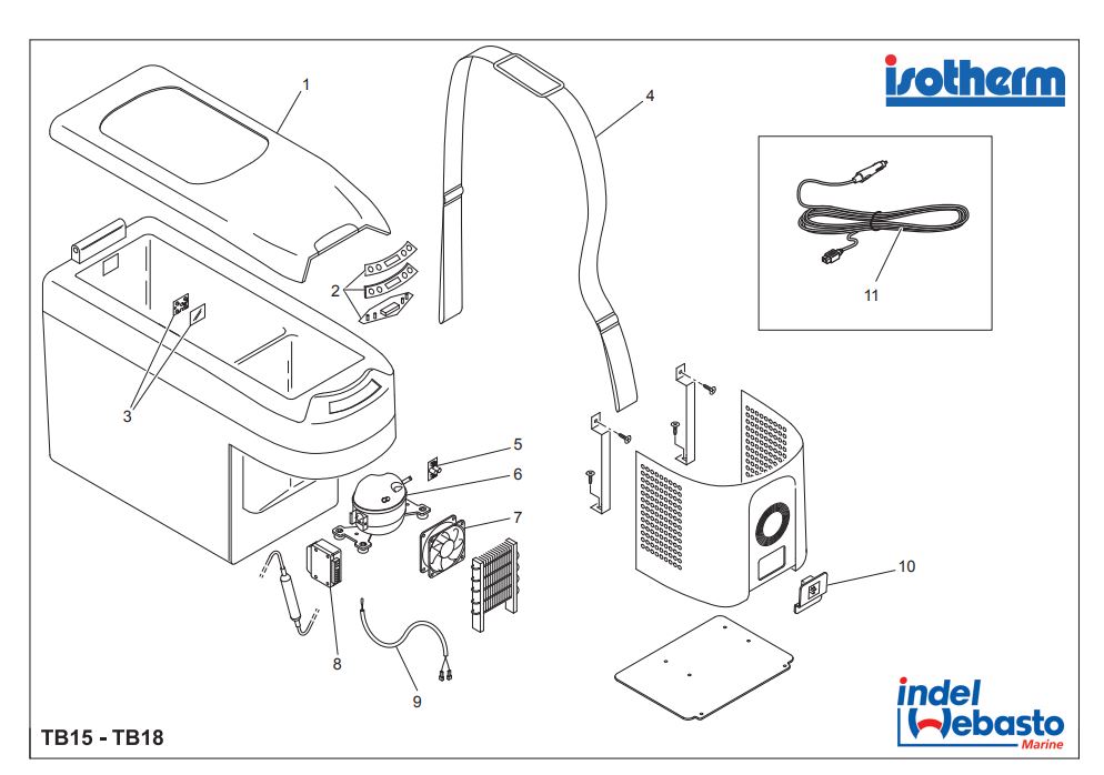 Isotherm Travel Box 15-18 Spare Parts Isotherm Travel Box 15-18 Spare Parts