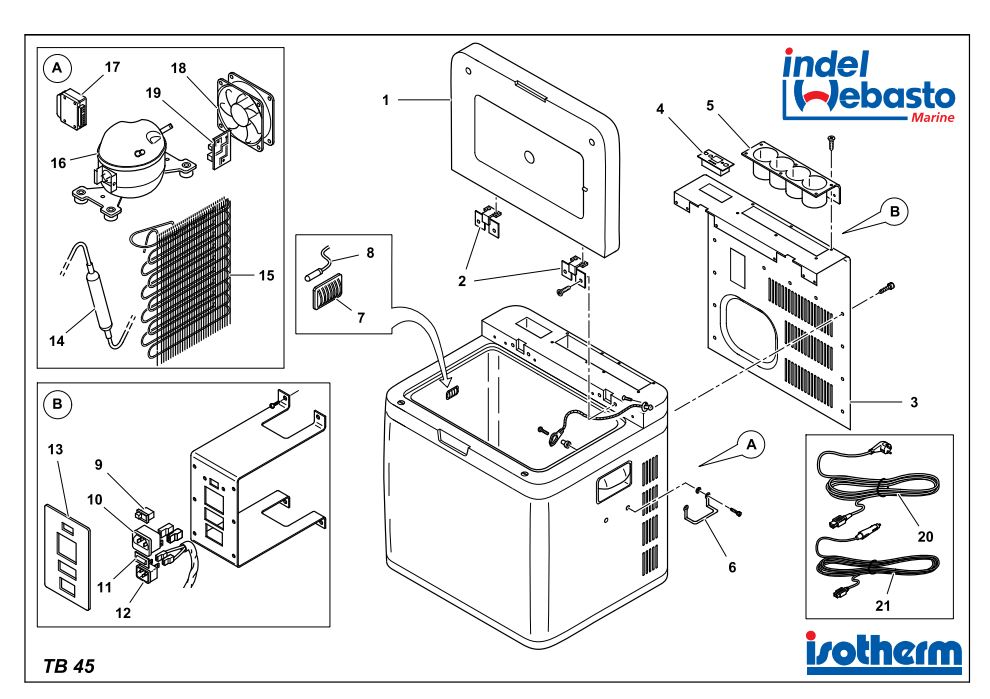 Isotherm Travel Box 45 Spare Parts