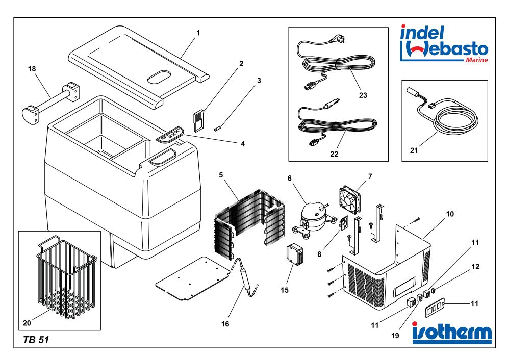 Isotherm Travel Box 51 Spare Parts